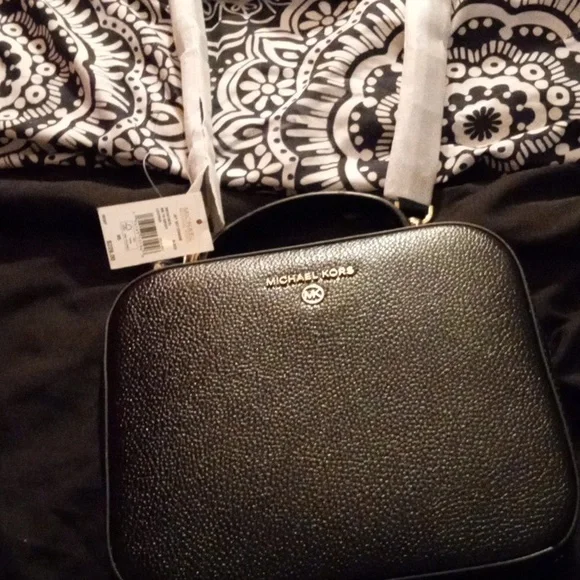 brown and black mk purse